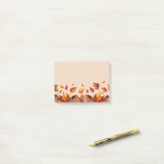 Post-it® Notes Feuilles des couleurs d'automne (Sur un bureau)