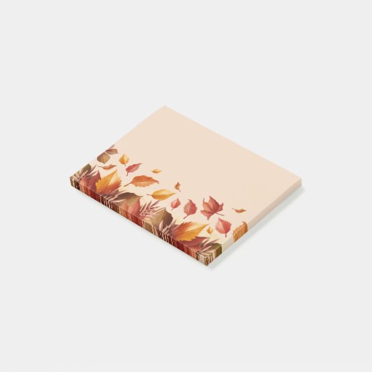 Post-it® Notes Feuilles des couleurs d'automne (Incliné)