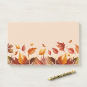 Post-it® Notes Feuilles des couleurs d'automne (Sur un bureau)