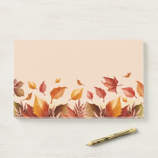Post-it® Notes Feuilles des couleurs d'automne (Sur un bureau)