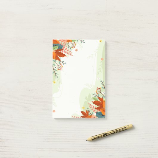 Post-it® Notes Feuilles des couleurs d'automne (Sur un bureau)
