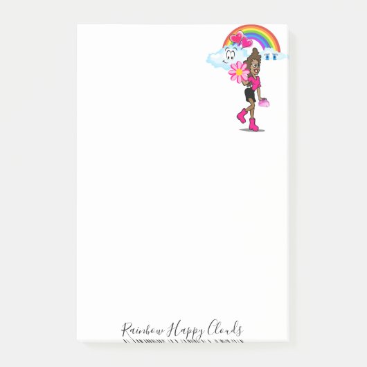 Post-it Notes Fille Africaine Arc-en-ciel Nuages J (Devant)
