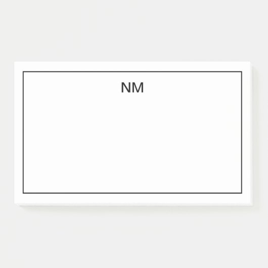 Post-it® Notes fixes monogrammes personnalisables (Devant)