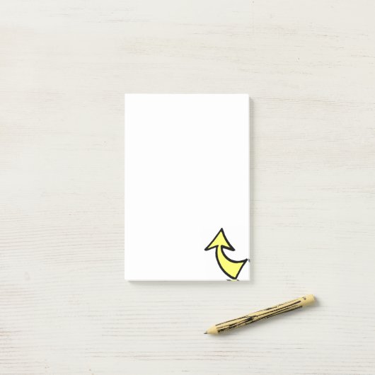Post-it® Notes Flèche Jaune Dirigeant Message (Sur un bureau)