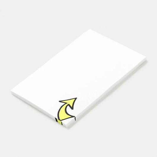 Post-it® Notes Flèche Jaune Dirigeant Message (Incliné)