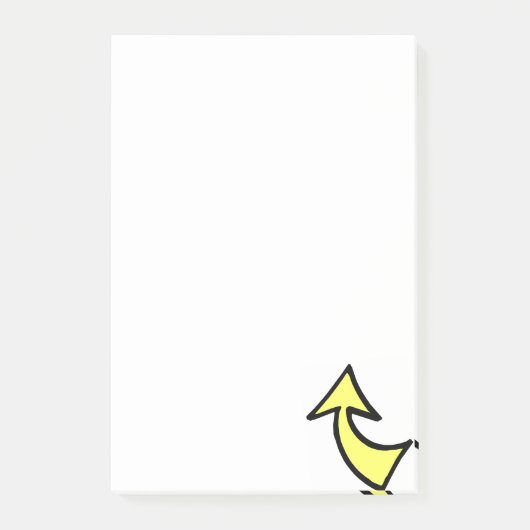 Post-it® Notes Flèche Jaune Dirigeant Message (Devant)
