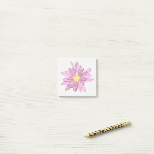 Post-it Notes Fleur de Gerbera Violet Clair (Sur un bureau)