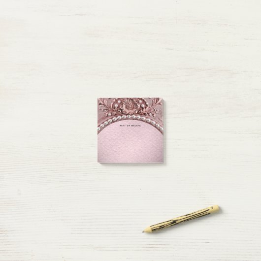 Post-it Notes Fleur Rose (Sur un bureau)