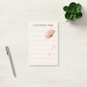 Post-it® Notes Fleur Rose Espoir Amour Rêve (Bureau)