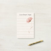 Post-it® Notes Fleur Rose Espoir Amour Rêve (Sur un bureau)