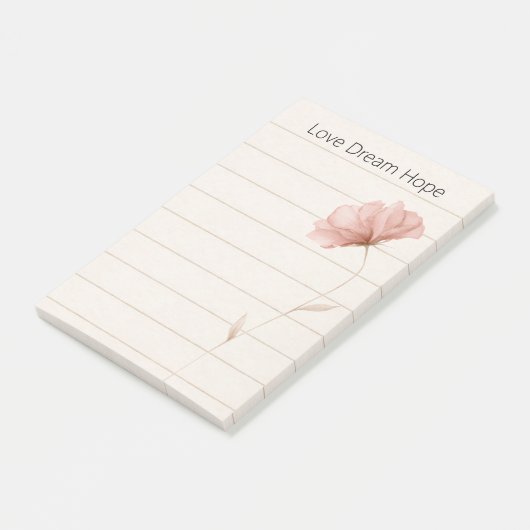 Post-it® Notes Fleur Rose Espoir Amour Rêve (Incliné)