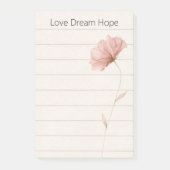 Post-it® Notes Fleur Rose Espoir Amour Rêve (Devant)