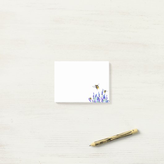 Post-it® Notes Fleurs de Printemps Abeille en Vol (Sur un bureau)
