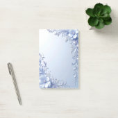 Post-it Notes Fleurs Ornementales Bleues avec Perl (Bureau)