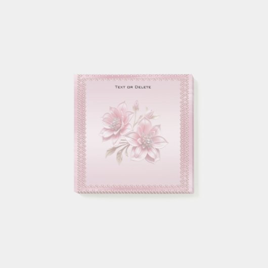Post-it Notes Fleurs Roses Modernes (Devant)