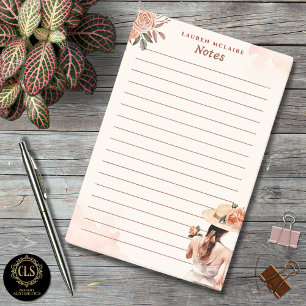 Post-It® Notes Fleurs Roses Vintage Personnalisées
