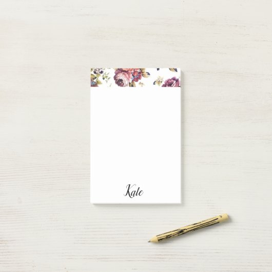 Post-it Notes Floral (Sur un bureau)