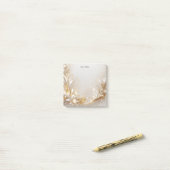 Post-it® Notes Florale d'or blanc (Sur un bureau)