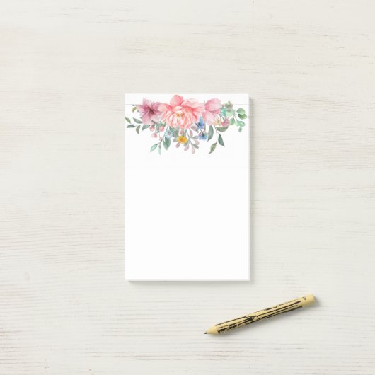 Post-it® Notes Florales (Sur un bureau)
