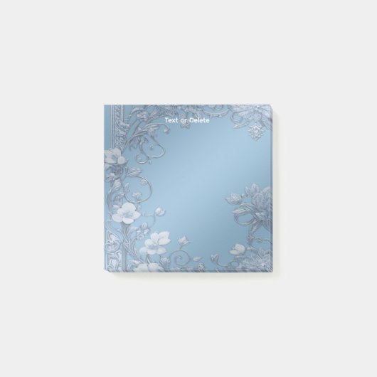 Post-it® Notes Florales bleues (Devant)