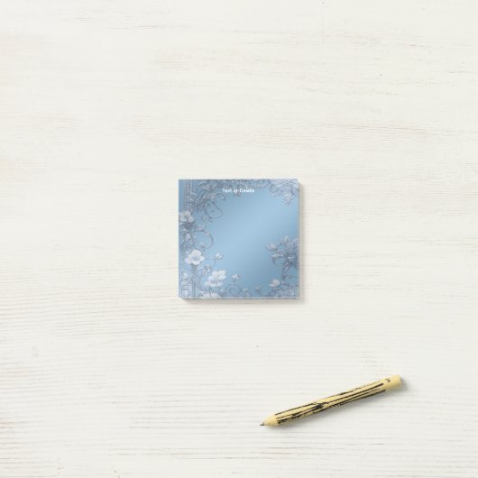 Post-it® Notes Florales bleues (Sur un bureau)