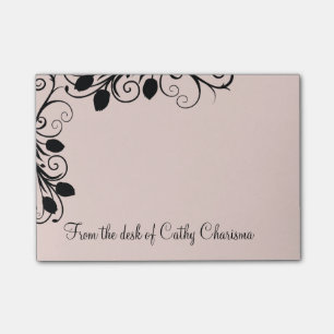 Post-it® Notes florales de courrier de monogramme