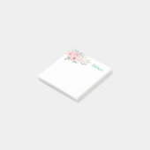 Post-it® Notes florales et botaniques roses simples (Incliné)