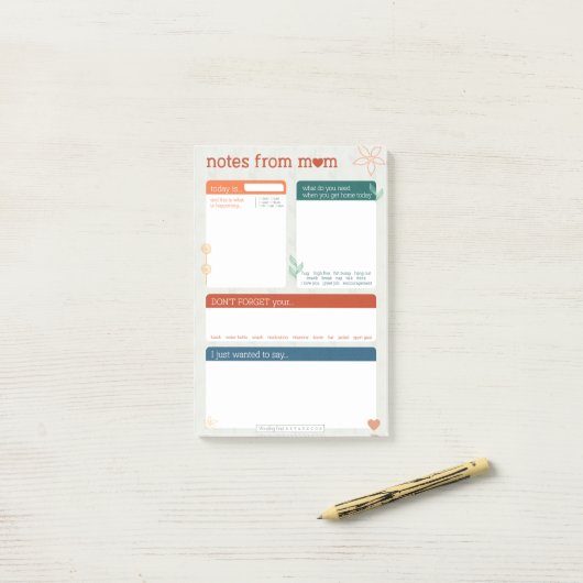 Post-it® Notes from Mom Post It Notes (Sur un bureau)