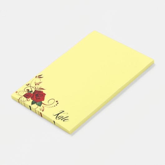 Post-it Notes Geel Rode Roos (Schuin)