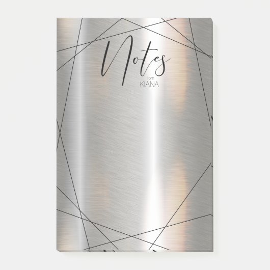 Post-it® Notes géométriques métalliques Silver/Black ID648 (Devant)