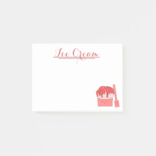 Post-It Notes Glace à la Fraise et Cuillère