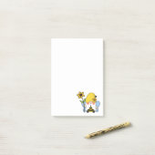 Post-it® Notes gnome bourdon tournesol (Sur un bureau)