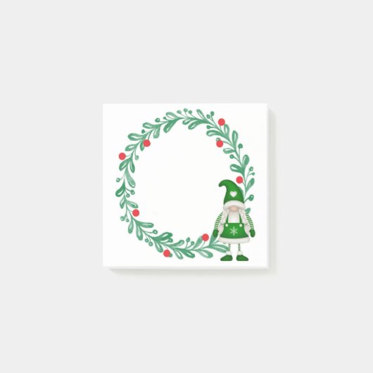 Post-It Notes Gnome de Noël et Couronne (Devant)