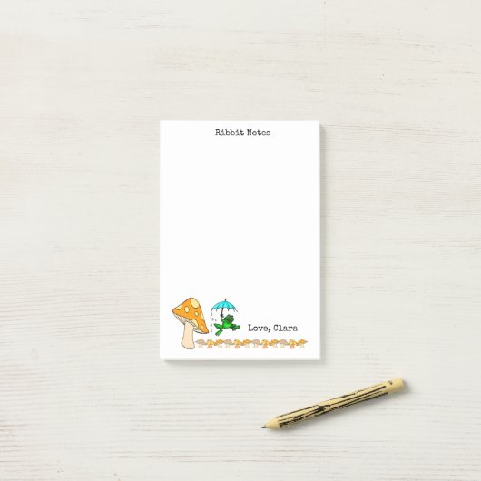 Post-it® Notes Grenouille Champignon Coassement Notes  (Sur un bureau)