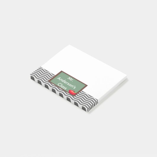 Post-it® Notes grises de Courrier-it® de tableau de Chevron (Incliné)