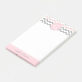 Post-it® Notes grises roses de Courrier-it® de monogramme (Incliné)