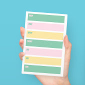 Post-it Notes Hebdomadaires Rose, Jaune et Vert