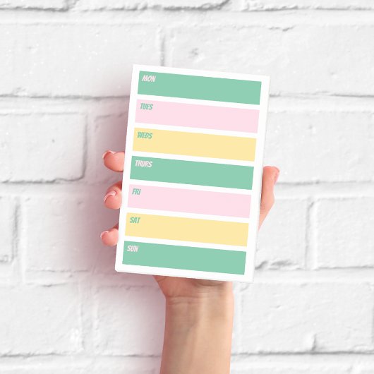 Post-it Notes Hebdomadaires Rose, Jaune et Vert