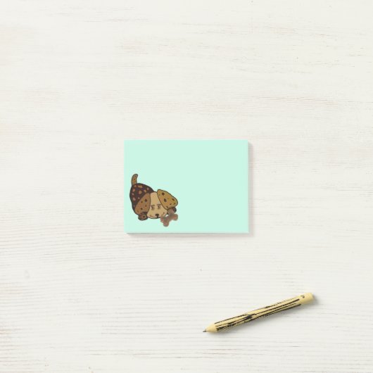 Post-it® Notes heureuses de Courrier-it® de chiot (Sur un bureau)