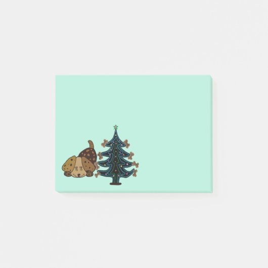 Post-it® Notes heureuses de Courrier-it® de Noël de chiot (Devant)