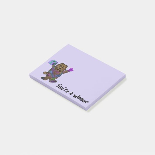 Post-it® Notes heureuses de Courrier-it® d'ours (Incliné)