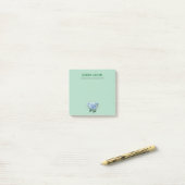 Post-it® Notes - Hydrangea Floral sur Mint Green (Sur un bureau)