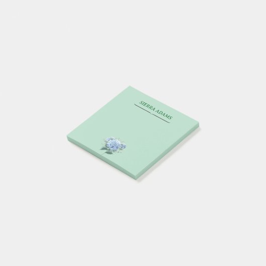 Post-it® Notes - Hydrangea Floral sur Mint Green (Incliné)