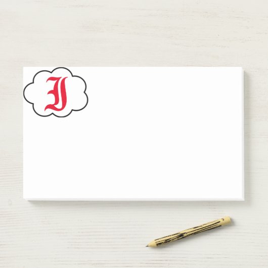 Post-it® Notes initiales du monogramme I (Sur un bureau)
