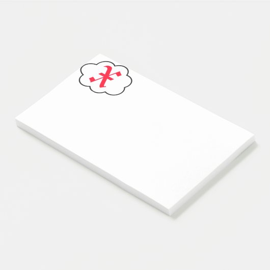 Post-it® Notes initiales X Monogrammes post-it (Incliné)