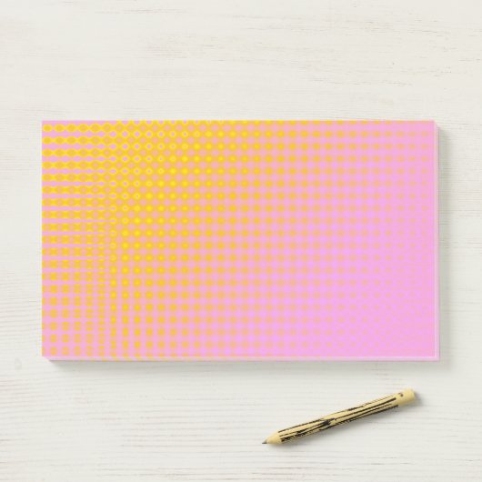 Post-it notes jaunes et roses scintillants (Sur un bureau)