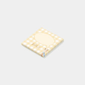 Post-It Notes jolis à motif gingham orange pastel (Incliné)