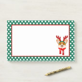 Post-It Notes Joyeux Noël Chien Corgi (Sur un bureau)