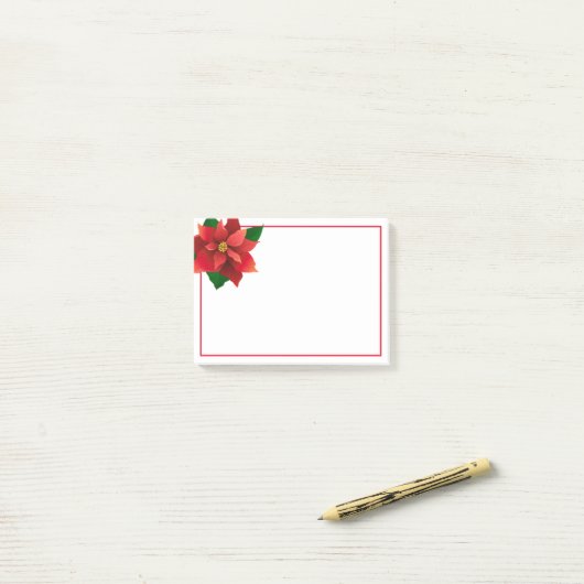 Post-it-Notes-Kerstmis Poinsettia Post-it® Notes (Op bureau)