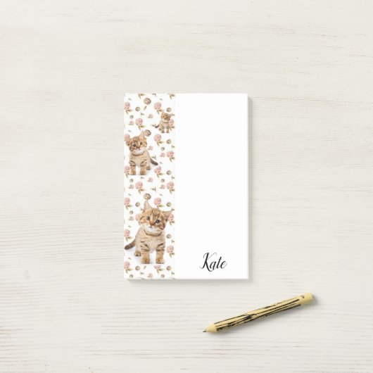 Post-it Notes Kit Chat Floral (Sur un bureau)